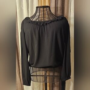 MICHAEL Michael Kors Black Ruffle Blouse